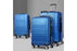 Wanderlite 3pc Luggage Trolley Set Suitcase Travel TSA Carry On Hard Case Lightweight Blue