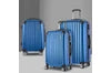 3pc Wanderlite LuggageTrolley Set Travel Suitcase Storage Organiser Carry On Hard Case TSA Lightweight Blue