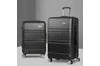 Wanderlite 2pc Luggage Trolley Set Suitcase Travel TSA Carry On Hard Case Lightweight Black