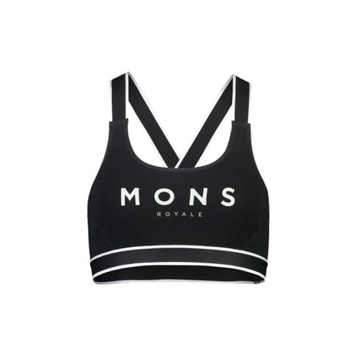 Mons Royale Stella X-Back Womens Bra - Logo Black - L