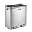 60L Dual Compartment Dustbin Stainless Steel Kitchen Garbage Rubbish Bin with Pedals