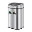 80L Dual Sensor Rubbish Bin Recycle Automatic Garbage Kitchen Waste Trash Can Stainless Steel Maxkon