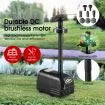 70W Solar Fountain Water Pump with Battery and LED Light for Birdbath Garden Pool