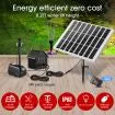 50W Solar Fountain Water Pump with Battery and LED Light for Birdbath Garden Pool