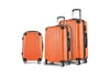 Wanderlite 3pc Luggage Trolley Travel Set Suitcase Carry On TSA Lock Hard Case Lightweight Orange