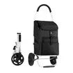 Foldable Aluminium Shopping Cart Trolley Bag Dolly w/ Wheels Black