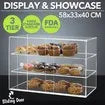 Large Cake Display Cabinet 4 Tier Acrylic Stand Case Unit Holder Bakery Cupcake Muffin Donut Pastry Model Toy Showcase Desktop 5mm Transparent