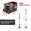 Spin Rotating Mop and Bucket Set Dr Fussy 360 Degree with Wheels and 4 Microfibre Mop Heads