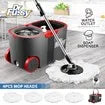 Spin Rotating Mop and Bucket Set Dr Fussy 360 Degree with Wheels and 4 Microfibre Mop Heads