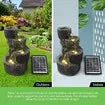 Solar Panel Powered Water Fountain Garden Features Outdoor Bird Bath 4 Tiers With Led Light