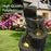 Solar Panel Powered Water Fountain Garden Features Outdoor Bird Bath 4 Tiers With Led Light