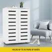 2 Door 20 Pair Shoe Storage Cabinet for Home Entryway Closet