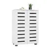 2 Door 20 Pair Shoe Storage Cabinet for Home Entryway Closet