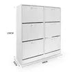 Wood Shoe Cabinet 54 Pairs Shoe Rack White with 6 Compartments