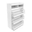 45 Pairs Wood Shoe Cabinet Rack Storage Shelves in White Finish