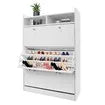 45 Pairs Wood Shoe Cabinet Rack Storage Shelves in White Finish