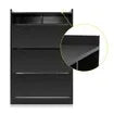 45 Pairs Wood Shoe Cabinet Rack Storage Shelves in Black Finish