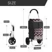 Foldable Aluminium Shopping Cart Trolley Bag Dolly w/ Wheels Black