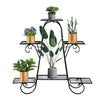 Black Plant Stand 3 Tiers Metal Hanging Pot Holder Flower Shelf Outdoor Indoor Corner Planter Garden Storage Rack Large