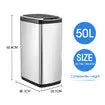 50L Smart Sensor Bin Kitchen Rubbish Recycling Bin Infrared Motion Sensor Trash Waste Bin