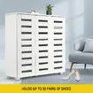 4 Tier Wooden Shoe Storage Cabinet Shoe Rack Shelf Organiser for 30 Pairs Shoes White