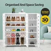 4 Tier Wooden Shoe Storage Cabinet Shoe Rack Shelf Organiser for 30 Pairs Shoes White