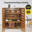 4 Tier Wooden Shoe Storage Cabinet Shoe Rack Shelf Organiser Cupboard for 20 Pairs Shoes