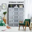 60 Pairs Stackable Shoe Storage Box Organiser Cube DIY Shoe Cabinet Rack Shelf 30 Tier Black