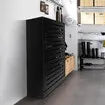 Black Wooden Shoe Cabinet Rack Shelf Organiser w/3 Drawers 45 Pairs Shoes Storage