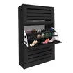 Black Wooden Shoe Cabinet Rack Shelf Organiser w/3 Drawers 45 Pairs Shoes Storage