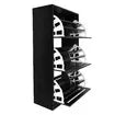 Black Wooden Shoe Cabinet Rack Shelf Organiser w/3 Drawers 45 Pairs Shoes Storage