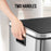 Maxkon 54L Pedal Recycling Bin Kitchen Rubbish Bin Waste Garbage Trash Bin Can with Three Compartments Silver