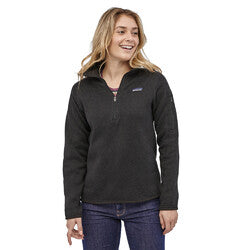 Patagonia Better Sweater Womens 1/4 Zip Fleece Pullover - Black - L