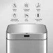 75L Dual Rubbish Bin Recycling Kitchen Waste Trash Garbage Can Motion Sensor Stainless Steel Silver