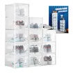 12PCS Shoe Storage Box Sneaker Display Case Clear Plastic Boxes Extra Large Stackable Organiser