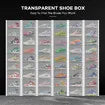 12PCS Shoe Storage Box Sneaker Display Case Clear Plastic Boxes Extra Large Stackable Organiser