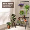 3-Tier Hanging Plant Stand Rack Metal Flower Pot Display Shelf Garden Planter Black