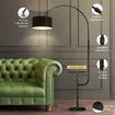 Modern Black LED Floor Lamp Arc Standing Corner Reading Light Adjustable Storage Living Room