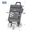 Shopping Trolley Cart Portable Grocery Bag Foldable Market Luggage Basket 4 Wheels Aluminium Gray