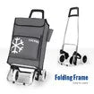 Shopping Trolley Cart Portable Grocery Bag Foldable Market Luggage Basket 4 Wheels Aluminium Gray