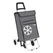 Shopping Trolley Cart Portable Grocery Bag Foldable Market Luggage Basket 4 Wheels Aluminium Gray