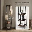 Freestanding Coat Rack Stand Clothes Garment Closet Organizer Hooks Hanger Display Shelf