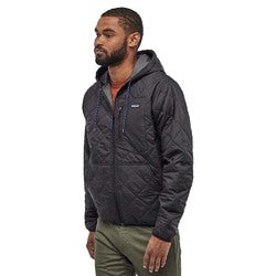 Patagonia Diamond Quilted Bomber Mens Insulated Hooded Jacket - Black - L