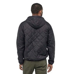 Patagonia Diamond Quilted Bomber Mens Insulated Hooded Jacket - Black - L