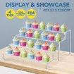 4 Tier Cupcake Stand Acrylic Cake Display Shelf Unit Pastry Bakery Donut Model Holder Rack Clear 5mm Thick for Wedding Party