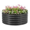 Round Raised Garden Bed Indoor Outdoor Planter Box Flower Herb Vegetable Green Holder for Balcony Window Patio Aluzinc Coated Metal