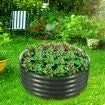 Round Raised Garden Bed Indoor Outdoor Planter Box Flower Herb Vegetable Green Holder for Balcony Window Patio Aluzinc Coated Metal