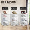 3 Tier Shoe Boxes Organiser Storage Shoebox Containers Clear Plastic Display Case Sneaker Bins Holder Stackable Folding