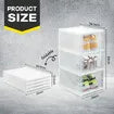 3 Tier Shoe Boxes Organiser Storage Shoebox Containers Clear Plastic Display Case Sneaker Bins Holder Stackable Folding