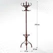 Wooden Coat Rack Stand 12 Hooks Freestanding Hall Tree Hanger Organiser for Clothes Hat Jacket Umbrella Walnut Brown